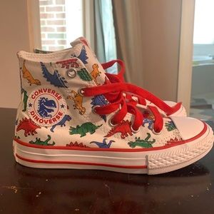 Dino verse Converse!!  Boys size 12 hi tops